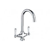 NEW (M50) Prima - Dual Lever Belfast QT Mixer Tap - Chrome. A classic Prima tap in chrome with ...