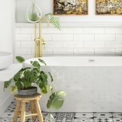 NEW (M8) Arezzo Brushed Brass Freestanding Bath Tap with Shower Mixer. RRP £499.99. The Arezzo...
