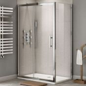 NEW (H118) 1700x800mm - Elements Framed Sliding Shower Door Enclosure. RRP £399.99.8mm Safety...