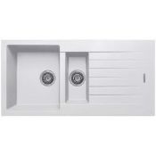 NEW (M165) Prima+ Granite 1.5B & Drainer Inset Sink - White - CPR315. RRP £256.00. Dimensions:...