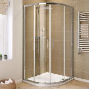 NEW (L168) 1000x1000mm - 6mm - Elements 2 Door Quadrant Shower Enclosure. RRP £311.99.6mm Saf...