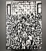 Very Large Black and White Contemporary Oil Painting