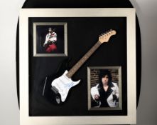 Framed Guitar with Original Signature of Mick Jones from 