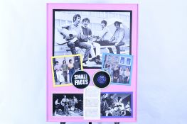 Framed Art Memorabilia Presentation of the Small Faces with Original Band Signatures.