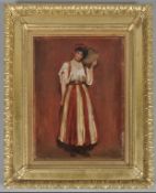 C19th oil painting 'The Spanish Dancer'