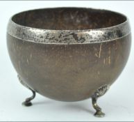 A Georgian coconut with white metal mounts