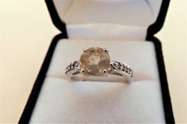 Sterling Silver 1.8 ct Citrine Gemstone Ring