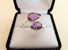 Sterling Silver 5.25 carat Amethyst Ring