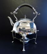 Antique Art Nouveau Silver Plated Spirit Kettle circa 1890's