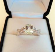 Sterling Silver 2.4 carat Green Topaz Ring