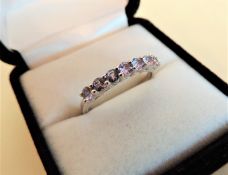 Sterling Silver 7 Stone Tanzanite Half Eternity Ring