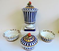 Four Piece Garniture of Sevres Style Porcelain