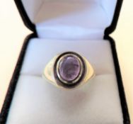 Sterling Silver 1.25 Carat Cabochon Amethyst Ring
