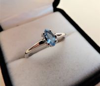 Sterling Silver Marquise Cut Topaz Ring