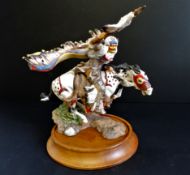 Franklin Mint Porcelain Sculpture Blackfoot Warrior by R.J. Murphy