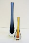Pair Cenedese Sommerso Murano Glass Flower Vases