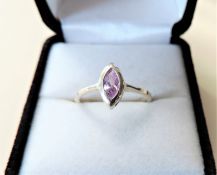 Sterling Silver Marquise Amethyst Ring