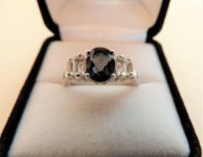 Blue Green 1.55ct Montana Sapphire Sterling Silver Ring