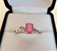 Pink Topaz Sterling Silver Ring