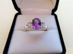 Sterling Silver 1.25 carat Amethyst Ring