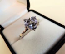 Sterling Silver 1.20ct Pear Cut Tanzanite Ring