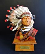 Franklin Mint Porcelain Sculpture Chief Sitting Bull