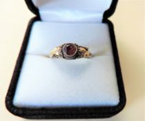 Sterling Silver Red Gemstone Set Ring