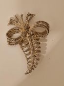 Vintage Silver Tone Marcasite Brooch