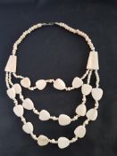 Unusual Vintage Bone Necklace.