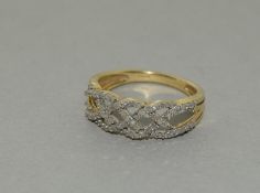 9Ct Yellow Gold Modernist Lattice Ring