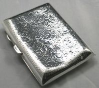 Edwardian Solid Silver Cigarette Case by Joseph Gloster 1906