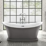 1700mm York Grey Bathtub. RRP £3,499.BR300GREY. Victorian inspired bath Stunning Matte Earl ...