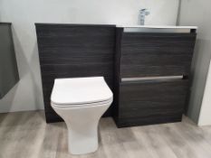 NEW (L144) Carino 600 2 Drw Floor Standing Vanity inc Basin - Graphitewood. RRP £436.25. With ...