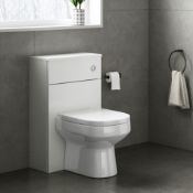 NEW (F33) Alba White Gloss 500mm Slim WC Unit. RRP £270.00.Dimensions: W500 x H870 x D218mm. ...