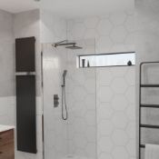 NEW & BOXED Square Concealed Thermostatic Mixer Shower Kit & Large Head, Matte Black.RRP £499....