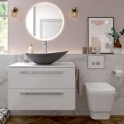 NEW (L143) Morina 600 Wall Mounted Vanity Unit. RRP £295.99. Soft close drawers Blum drawer ...