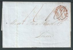 G.B. - London 1839 Entire Letter sent from Liverpool to London with a slightly doubled but readily