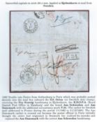 Denmark / Sweden 1862 Entire letter from Gothenburg to Paris endorsed 