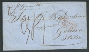 Lagos 1856 (10 Feb) Entire Letter from Lagos to Genova, Italy, 