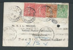 G.B. - Air Mails 1932 Card attached t a weather balloon, with printed address of the National Physi