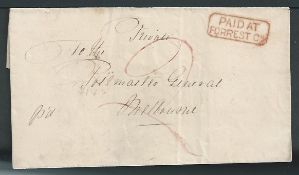 Victoria 1859 Entire to the Postmaster General at Melbourne, prepaid 
