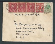 G.B. - Airmails 1929 Cover (minor soiling) from London to Kansas City franked by UPU Congress 1d, 1