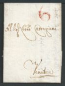 Austria 1749 Entire letter from Cles (S. Tyrol) addressed to Venice, bearing handstruck 