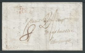 New Zealand 1846 Entire Letter from Nelson to Edinburgh with manuscript rating of 