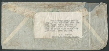 Egypt / Australia 1939 (Jan. 9) Cover from Cairo to Western Australia, the stamps washed off, the...
