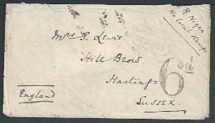 Niger Coast 1891 Stampless cover to England endorsed 