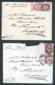 Egypt 1870 Covers from E. J Pollard, Captain of H.M.S 
