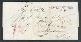 G.B. - Ship Letters - Newcastle 1846 Entire letter from Swinemunde to Aberdeen endorsed via Newcast