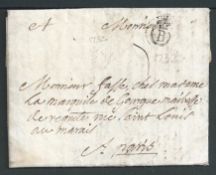 France 1752 Entire letter from Bordeaux to Paris with a good strike of the seventh type 