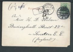 London & Queensborough S.T. The c.d.s. was issued on 3rd December 1890 to the Inland Branch in time